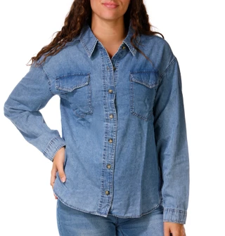 Thumbnail 1: Cisono Juniors Long Sleeve Chambray Top 