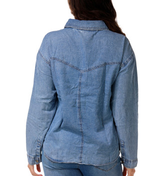 Thumbnail 3: Cisono Juniors Long Sleeve Chambray Top 