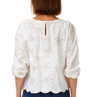 Thumbnail 3: Democracy Petite 3Q Sleeve Boat Neck Embellished Top 
