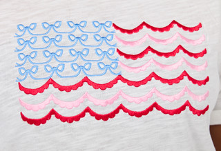Thumbnail 2: Philosophy Plus Short Sleeve Embellished USA Flag Tee 