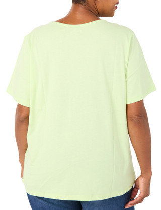 Thumbnail 3: Coral Bay Plus Short Sleeve Split Neck Crochet Tee 