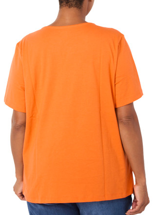 Thumbnail 2: Coral Bay Plus Short Sleeve Split Neck Crochet Tee 