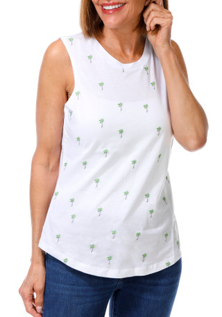 Thumbnail 1: Philosophy Women's Embroidered Palm Tree Tank Top 