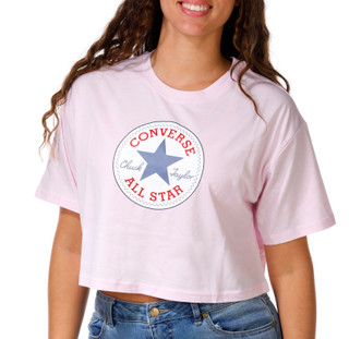 Thumbnail 1: Converse Juniors Short Sleeve Logo Patch Crop Top 