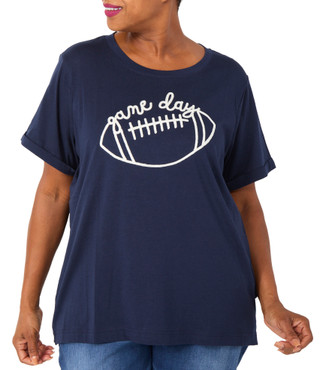 Thumbnail 1: Philosophy Plus Short Sleeve Embroidered Football Tee 