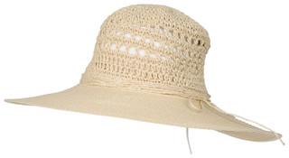Thumbnail 1: SAN DIEGO HAT CO Paperbraid Crochet Wide Brim Floppy Hat 