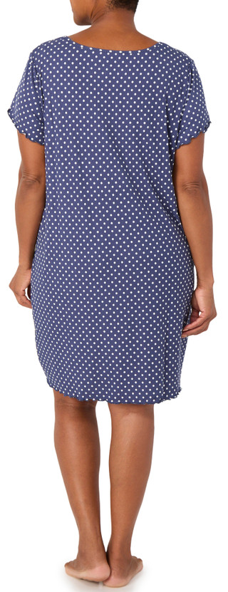Thumbnail 2: Laura Ashley Women's Rib Short Sleeve Sleep Shirt 