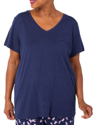 Thumbnail 1: Hue Plus Short Sleeve V-Neck Sleep Shirt 