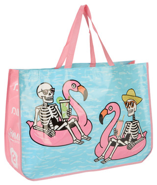 Thumbnail 2: Skeleton Flamingo Reusable Tote Bag 