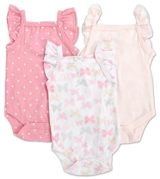 Thumbnail 1: Chick Pea Baby Girls 3 Pk Creepers 