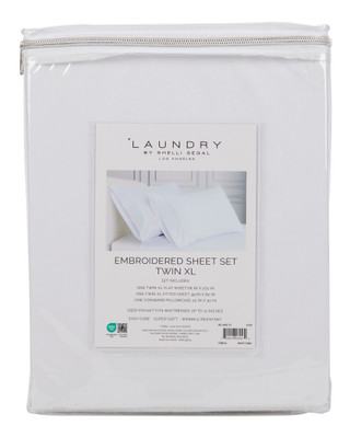 Thumbnail 2: Laundry Twin XL 3 Pc Embroidered Sheet Set 