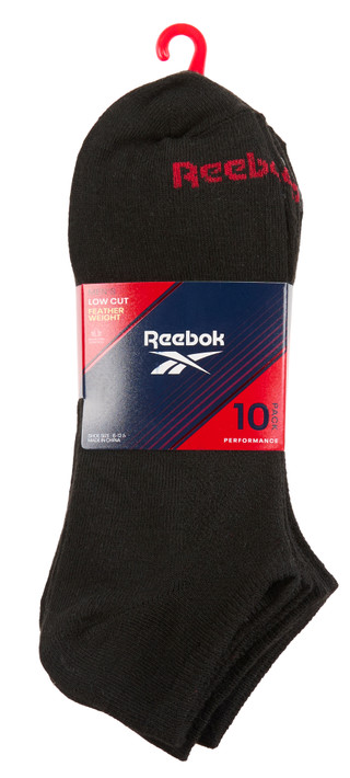 Thumbnail 1: Reebok Men's 10 Pk Flat Low Cut Socks 
