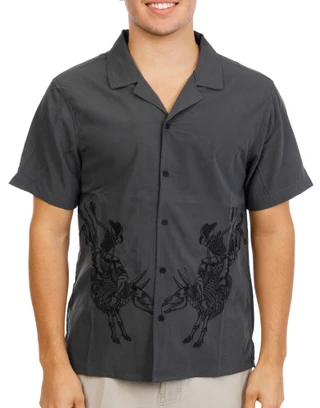 Thumbnail 1: Distortion Men's Embroidered Button Down Shirt  