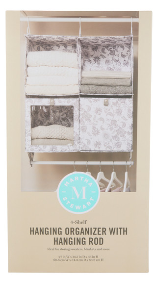 Thumbnail 1: Martha Steweart  27x13x33 Hanging Organizer w/ Hanging Rod  