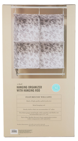 Thumbnail 3: Martha Steweart  27x13x33 Hanging Organizer w/ Hanging Rod  