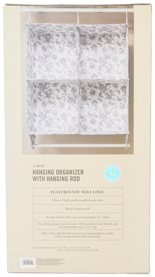 Thumbnail 4: Martha Steweart  27x13x33 Hanging Organizer w/ Hanging Rod  