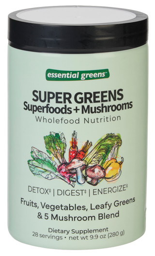Thumbnail 1: Essential Greens 9.9 oz Super Greens Superfoods & Mushrooms Dietary Suppliment 