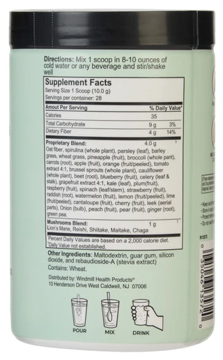 Thumbnail 2: Essential Greens 9.9 oz Super Greens Superfoods & Mushrooms Dietary Suppliment 