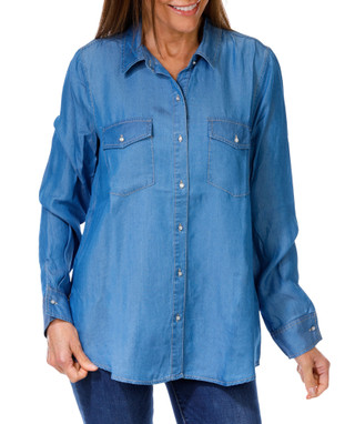 Thumbnail 1: ZAC AND RACHEL Women's Long Sleeve Chambray Top 