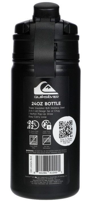 Thumbnail 2: Quiksilver 24 oz Triple Insulated Stainless Steel Water Bottle  