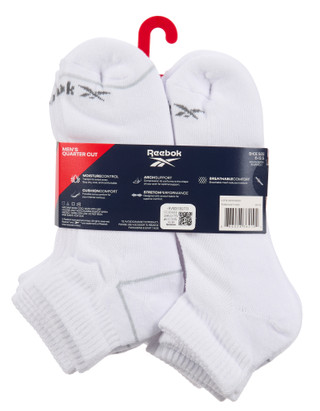 Thumbnail 2: Reebok Men's 8 Pk Quarter Cut Socks 