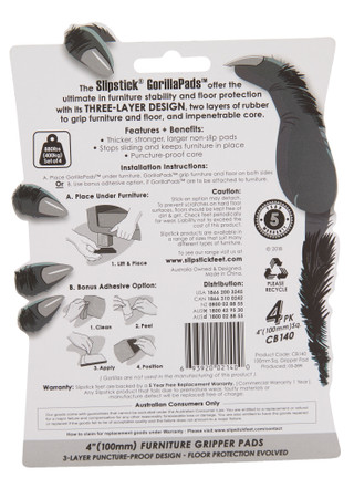 Thumbnail 2: GorillaPads 4 Pk 3-Layer Felt Pads 