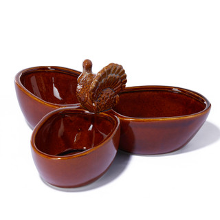 Thumbnail 2: Boston Warehouse 3 Section Harvest Turkey Serving Dish 