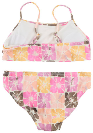 Thumbnail 2: RAISINS Little Girl's 2 Pc Ribbed Floral Bikini Set 