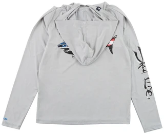 Thumbnail 2: Salt Life Big Boys Long Sleeve Performance Americana Hoodie Shirt 