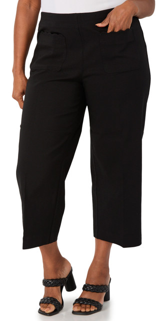 Thumbnail 1: Zac & Rachel Plus Wide Leg Patch Pocket Capris 