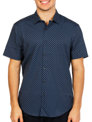 Thumbnail 1: Perry Ellis Men's Short Sleeve Button Down Printed Shirt 