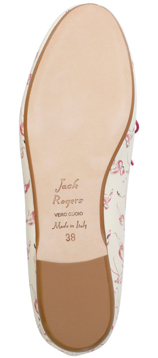 Thumbnail 2: JACK ROGERS Womens Italian Leather Flamingo Print Flats 