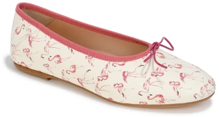Thumbnail 1: JACK ROGERS Womens Italian Leather Flamingo Print Flats 