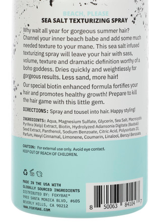 Thumbnail 2: Foxybae Beach, Please Sea Salt Texturizing Spray - 8 fl oz 