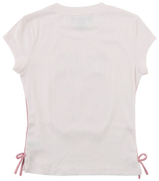 Thumbnail 2: Amy Byer Girl's Short Sleeve Bow Script Tee 