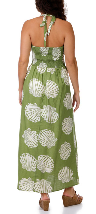 Thumbnail 3: JAPNA Womens Halter Palm Maxi Dress 