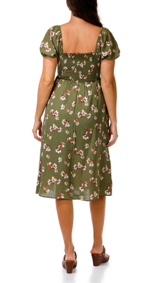 Thumbnail 2: INSPIRED HEARTS Juniors Floral Puff Sleeve Midi Dress 