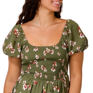 Thumbnail 3: INSPIRED HEARTS Juniors Floral Puff Sleeve Midi Dress 