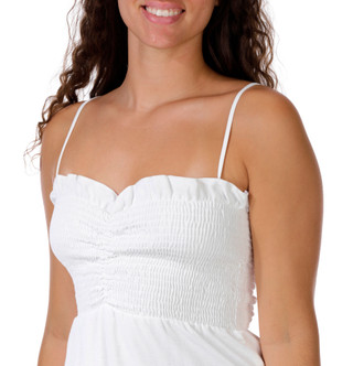 Thumbnail 2: Saints & Hearts Juniors Ruffle Trim Smock Bust Mini Dress 