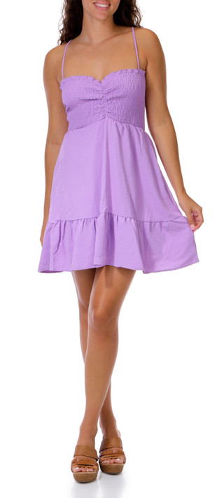 Thumbnail 1: Saints & Hearts Juniors Ruffle Trim Smock Bust Mini Dress 