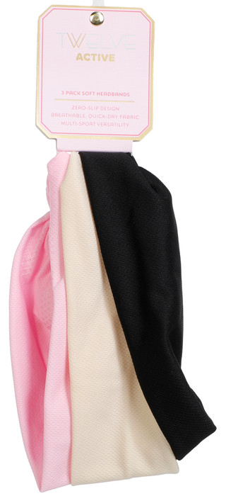 Thumbnail 1: TWELVE 3 Pk Active Soft Headbands 