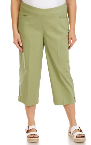 Thumbnail 1: Coral Bay Women's Plus Pull On Golden Crest Tab Capris 