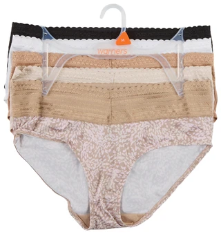 Thumbnail 2: Warner's Women's 5 Pk Micro Lace Hipster Panties 