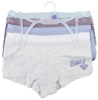 Thumbnail 1: ROXY Junior's 5 Pk Logo Band Boyshort Panties 