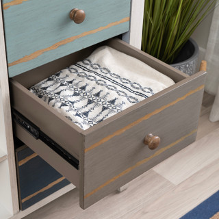 Thumbnail 4: Linon Linon Beryl 3 Drawer Coastal Storage Cabinet with Shelves 