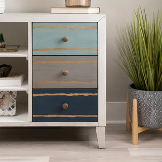Thumbnail 6: Linon Linon Beryl 3 Drawer Coastal Storage Cabinet with Shelves 
