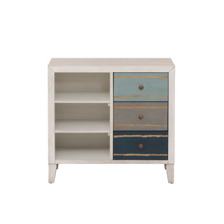 Thumbnail 7: Linon Linon Beryl 3 Drawer Coastal Storage Cabinet with Shelves 