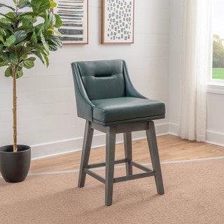 Thumbnail 7: Linon Linon Bastille 26 in. Upholstered Wood Counter Stool  