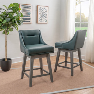 Thumbnail 13: Linon Linon Bastille 26 in. Upholstered Wood Counter Stool  