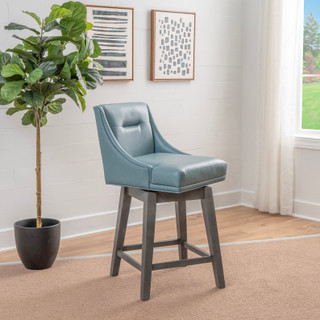 Thumbnail 8: Linon Linon Bastille 26 in. Upholstered Wood Counter Stool  